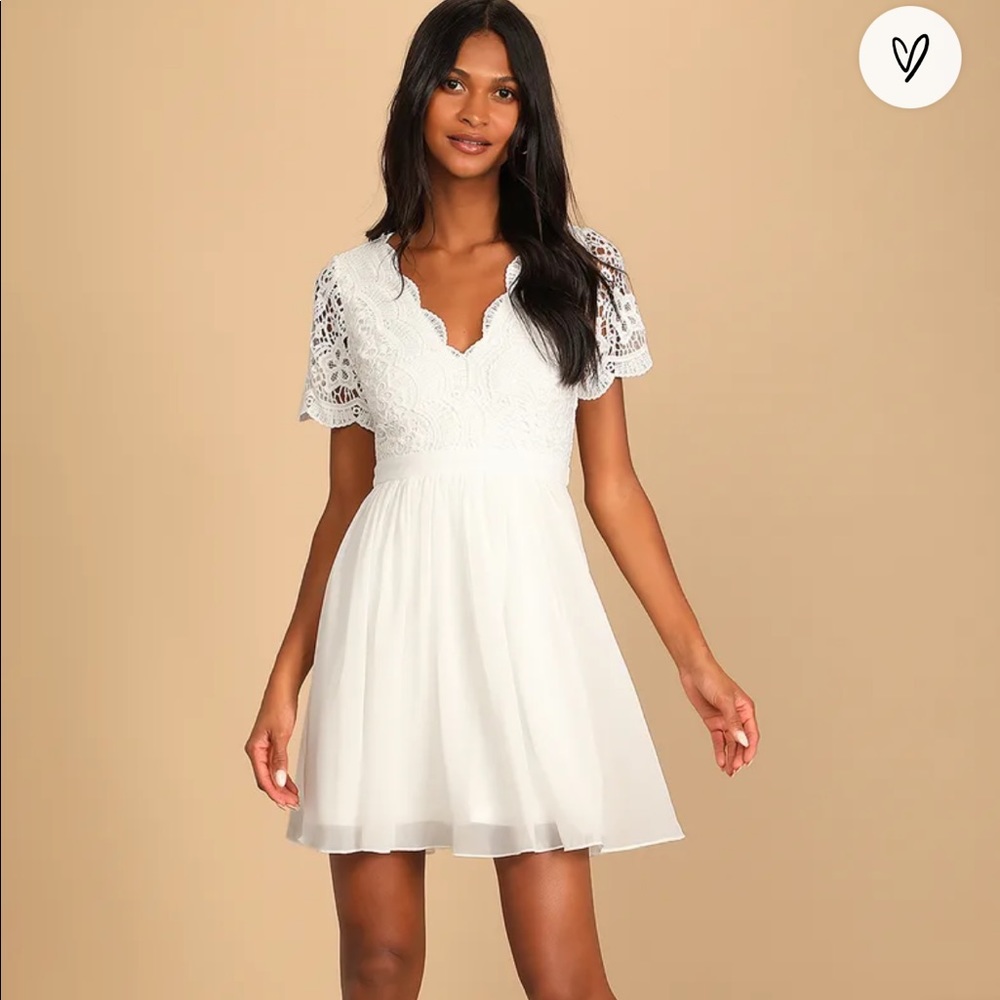 White lulus dress with short sleeves